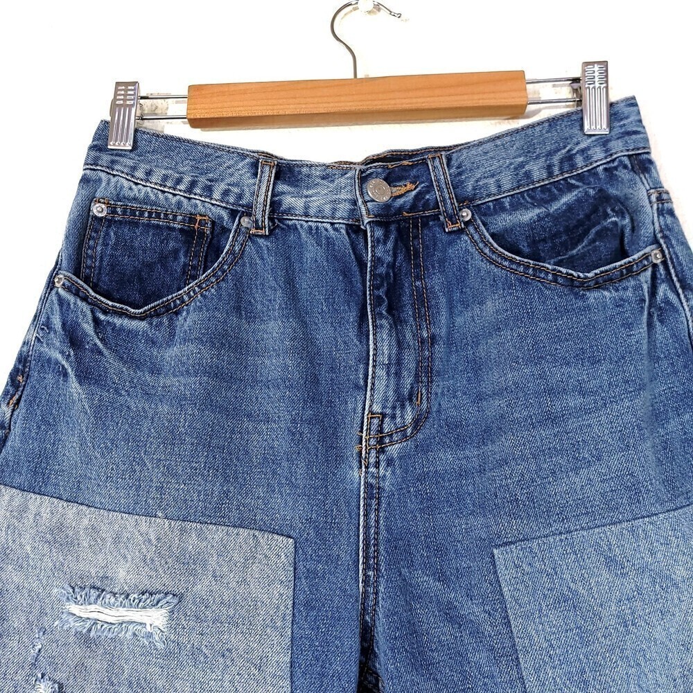 URBAN OUTFITTERS BDG High Rise Straight Cowboy Jean Denim Western Patchwork 29 - Picture 3 of 10